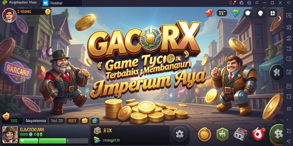 Tangkapan layar menunjukkan gameplay seru di GACORX dengan simulasi bisnis.