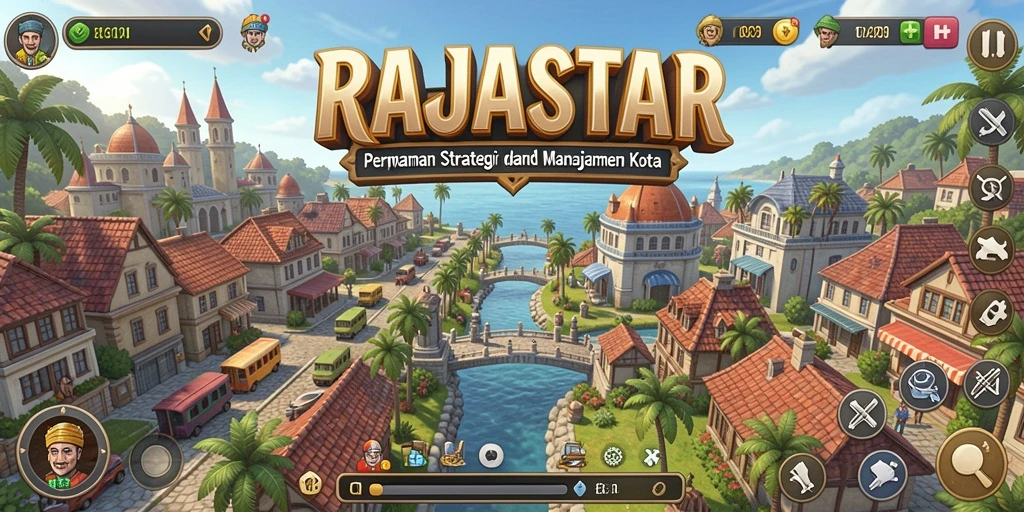 Screenshot menunjukkan gameplay dinamis RAJASTAR yang penuh strategi.