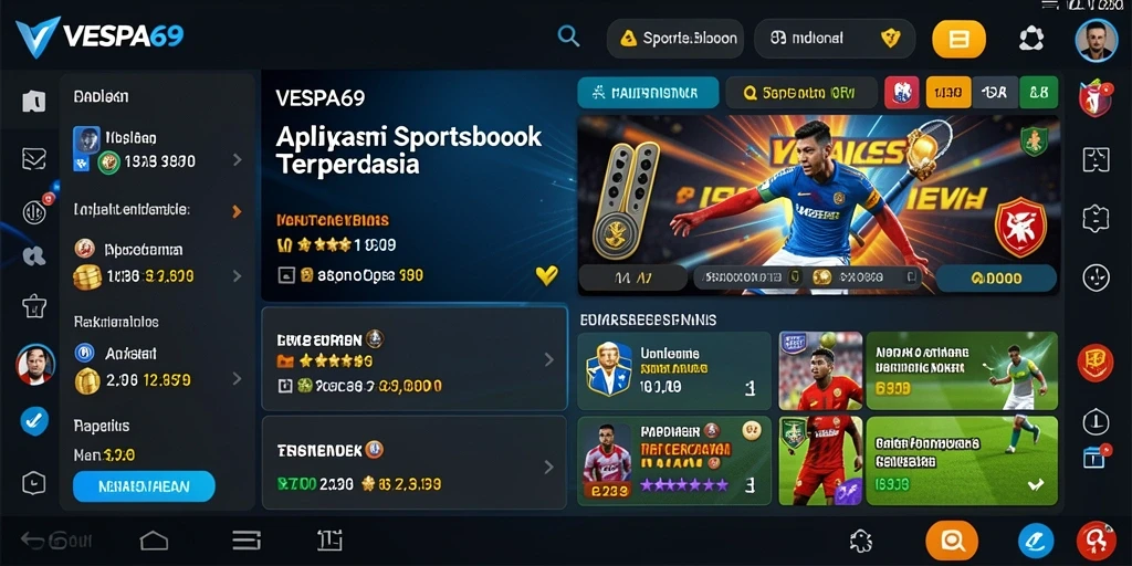 Tampilan interaktif dari pengalaman taruhan Sportsbook di VESPA69.